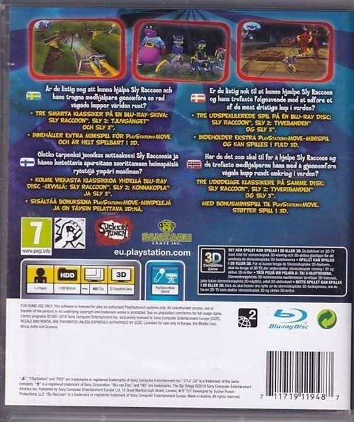 The Sly Trilogy -  PS3 (B Grade) (Genbrug)
